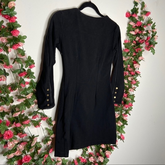 Akira Black Label Mini Dress Bodycon Gold wrist S - Picture 7 of 7